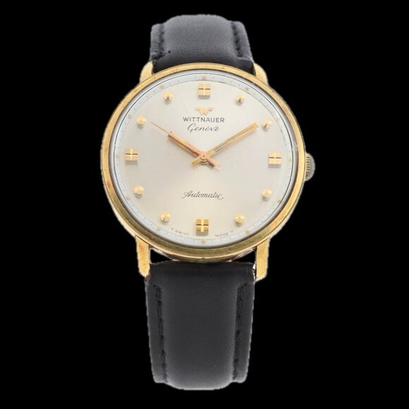 Vintage 34mm Wittnauer Men\'s Automatic Wristwatch Swiss Gold Tone Running main image 5